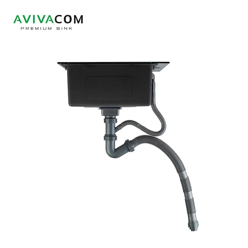 Кухонная мойка со стеклом AVIVACOM 60*50